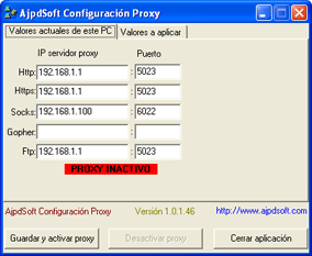 AjpdSoft Configuración Proxy