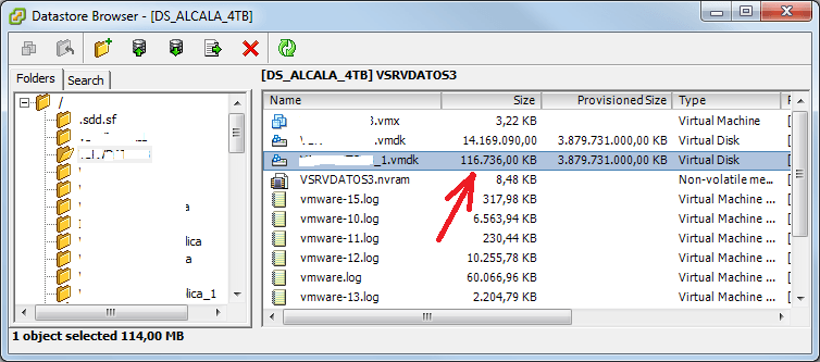 Reclamar espacio no usado en datastore de VMware ESX con máquina virtual Windows Server 2012