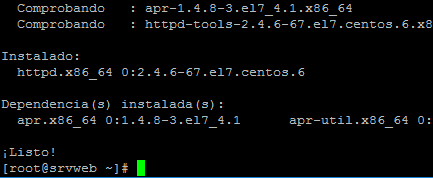 Instalar Apache (servidor web) en Linux CentOS 7 Minimal