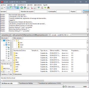 Acceso a servidor FTP Linux usando Filezilla Client desde equipo Windows