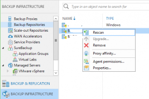 Mover trabajo de copia de seguridad de repositorio en Veeam Backup & Replication