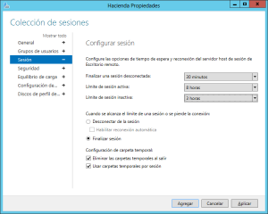 Configurar cierre de sesiones de Escritorio Remoto en estado Desconectado para equipos Windows Server con rol de Escritorio Remoto - Windows Server 2012