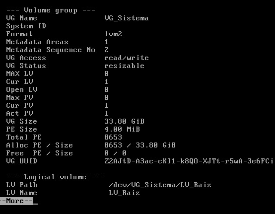 Obtener información adicional del volumen en Linux Red Hat