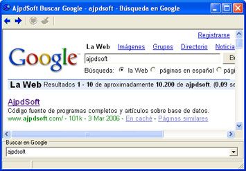 AjpdSoft Buscar en Google  Código Fuente Delphi 6