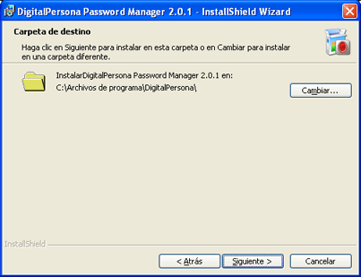 Descarga e instalación de DigitalPersona Password Manager 2.0
