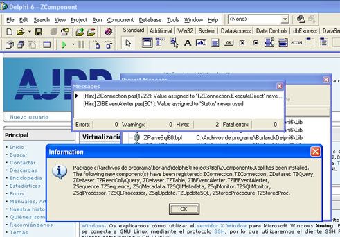 Acceso SQLite 3 mediante Delphi 6 y ZeosDBO en Windows XP - Instalación ZeosDBO