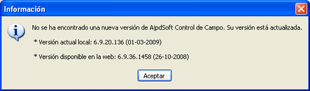 AjpdSoft Actualización automática en funcionamiento