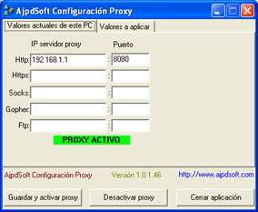 AjpdSoft Configuración Proxy