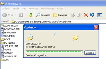 Añadir drivers - controladores al CD de Windows XP Professional - Copiar el contenido del CD en el disco duro