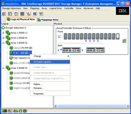 Extender disco duro de datos de una SAN en un equipo con Windows Server 2003 - Ampliar tamaño disco duro en una SAN