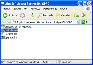 Descarga e instalación del driver ODBC para PostgreSQL