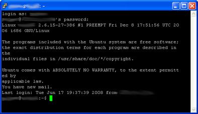 PuTTY - Acceso mediante SSH a servidor Linux Nagios