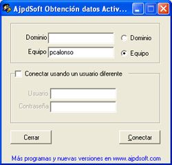 Funcionamiento de la aplicación AjpdSoft Obtención datos Active Directory