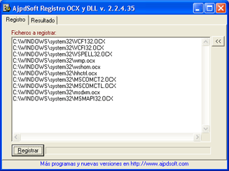 AjpdSoft Registro de OCX y DLL