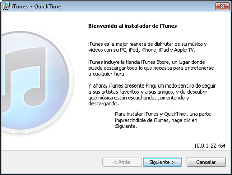 Descargar e instalar iTunes en un equipo con Microsoft Windows 7