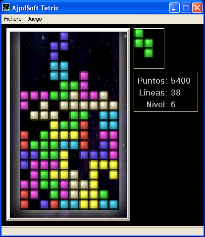 AjpdSoft Tetris en funcionamiento