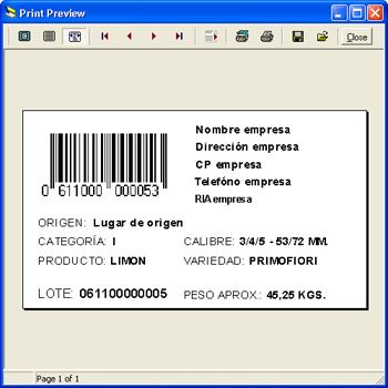 AjpdSoft Trazabilidad de productos fitosanitarios - Impresión de etiquetas con código de barras