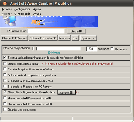 Configurar AjpdSoft Aviso Cambio IP pública en GNU Linux