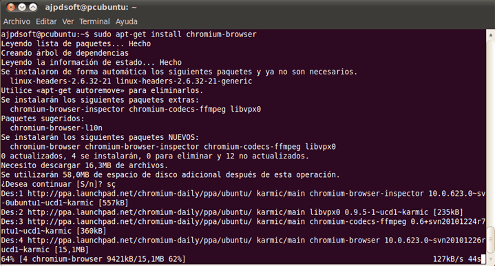 Cómo instalar el navegador web Google Chrome en GNU Linux Ubuntu