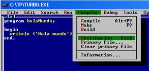 Primer programa en Turbo Pascal