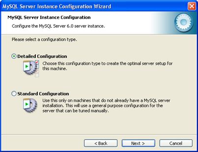 Instalación de MySQL Server 6 en Windows XP - Ventana previa al inicio de la instalación