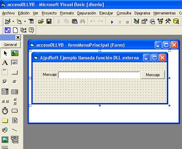 Utilización de la librería DLL creada en Visual Basic