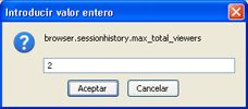 Cambiar opciones de configuración avanzadas de Mozilla Firefox - browser.sessionhistory.max_total_viewers