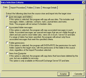 Copia de seguridad de Microsoft Exchange Server con ExMerge - Configuración ExMerge