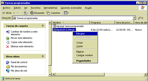 Copia de seguridad de Microsoft Exchange Server con ExMerge - Programación y ejecución de ExMerge de forma automática