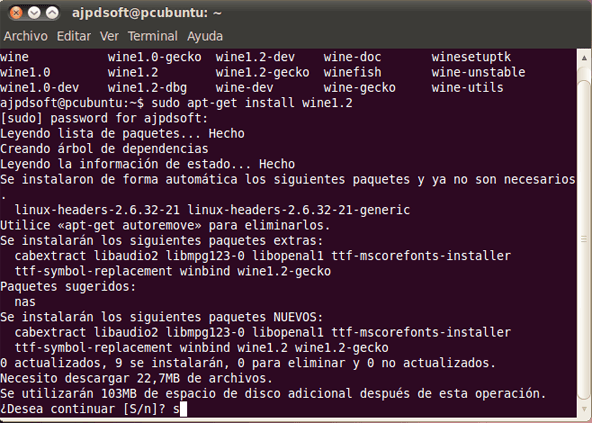 Instalar Wine en GNU Linux Ubuntu 10.04