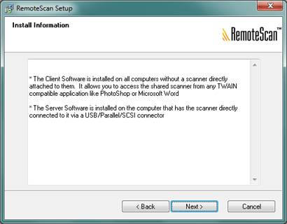 Escanear o digitalizar en entornos Terminal Server de Windows - Instalación de RemoteScan en el equipo cliente con el escáner conectado