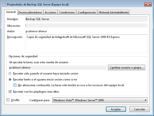Programar copias de seguridad automáticas de SQL Server 2008 R2