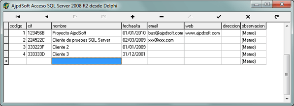 Crear aplicación con acceso a SQL Server 2008 R2 desde Delphi 6 y ADO