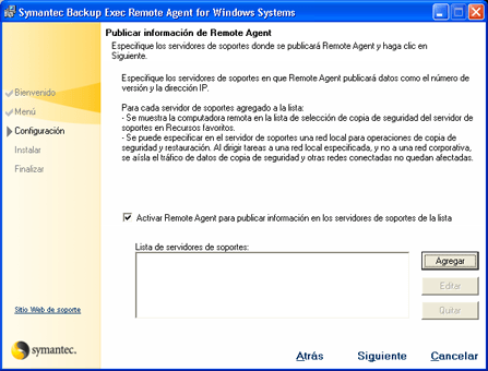 Instalación de Backup Exec Remote Agent en equipo con Windows XP SP3