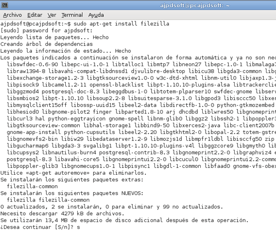 AjpdSoft Instalar el cliente FTP Filezilla en GNU Linux Debian