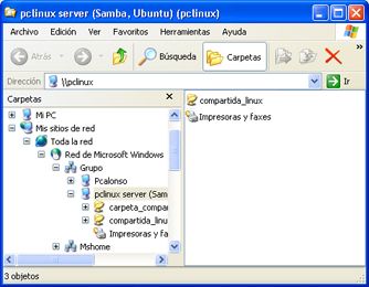 Acceso recurso compartido desde Windows a Linux