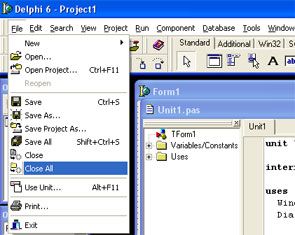 Instalar componentes Delphi - Cerrar todos los proyectos