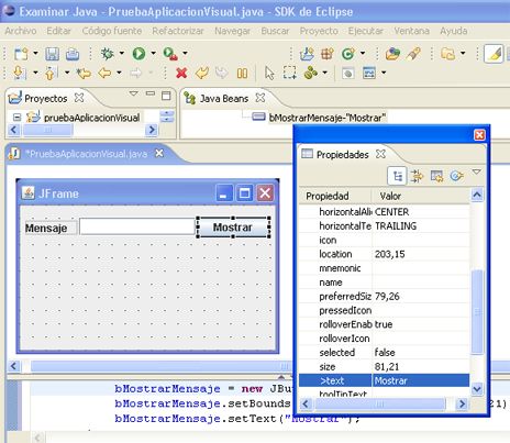 Aplicación visual Java de ejemplo con Visual Editor y Eclipse