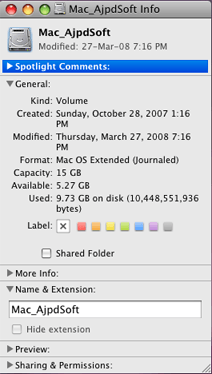 Consultar propiedades (tamaño) actuales del disco duro en Mac OS X