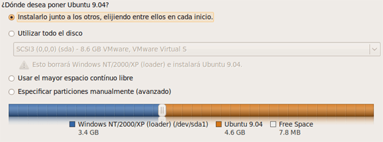 Instalar GNU Linux Ubuntu 9.04 - Particionamiento