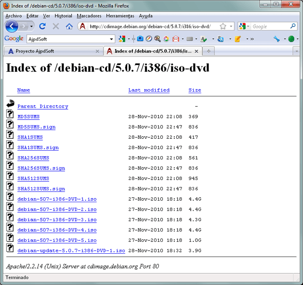 Descarga de la imagen ISO de Debian y preparación de máquina virtual en VMware