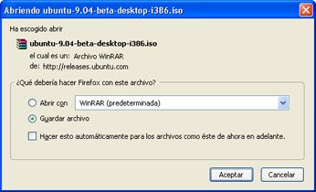 Instalar GNU Linux Ubuntu 9.40 Beta virtualizado con VMware Server 2.0 - Descarga de GNU Linux Ubuntu