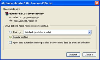 Ubicación de la descarga de la Imagen ISO de Linux Ubuntu Server