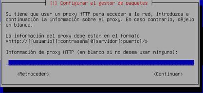 Configuración del proxy de la red - Instalación de GNU Linux Ubuntu Server 8.04.1
