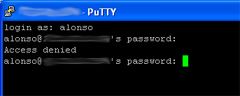 Acceso SSH mediante PuTTY - Instalación de Linux Ubuntu Server 8.04.1