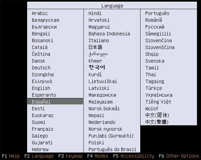 Selección de idioma - Instalación de Linux Ubuntu Server 8.04.1