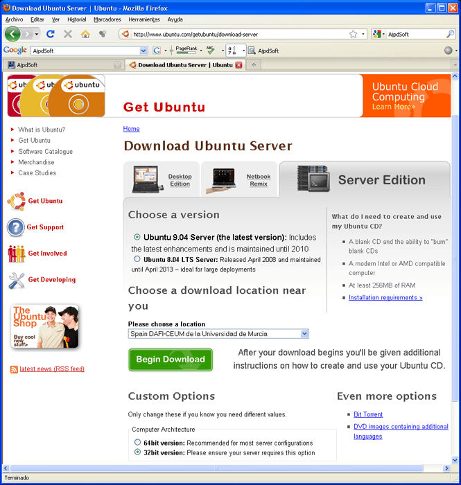 Instalar GNU Linux Ubuntu Server 9.04 virtualizado en VMware 2.0 - Preparación de VMware para virtualizar GNU Linux Ubuntu Server
