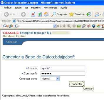 Acceso a Enterprise Manager para administrar y gestionar Oracle Database