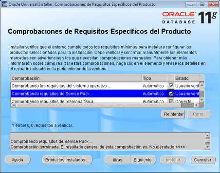 Instalar Oracle Database 11g Release 1 en Microsoft Windows 7