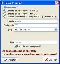 Instalar Oracle Dabase XE en GNU Linux Fedora 10 - Acceso con otras aplicaciones